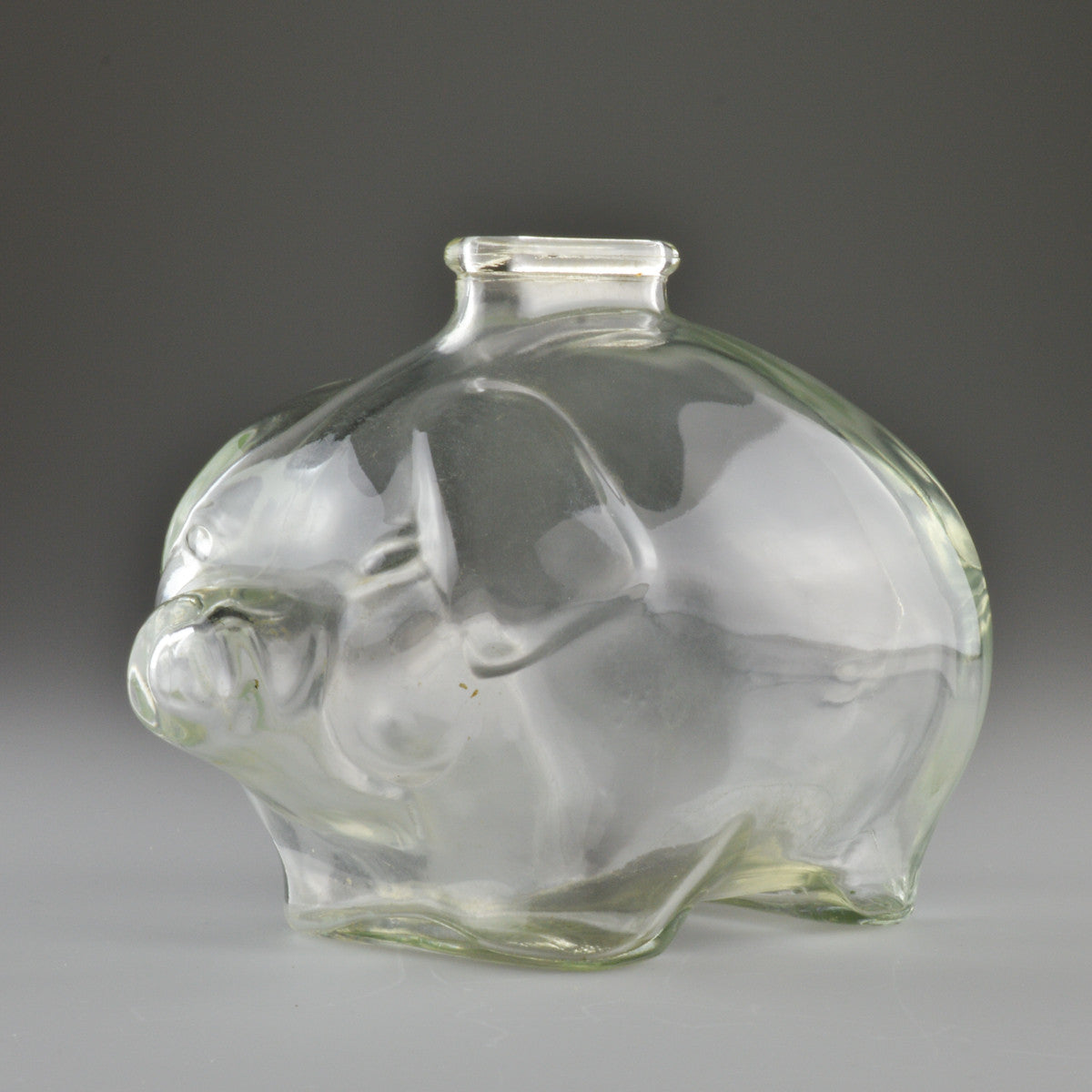Mid Century Glass Piggy Bank