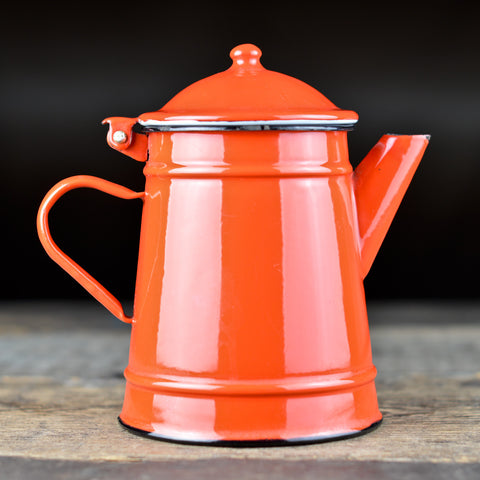Vintage Red Enamel Coffee Pot