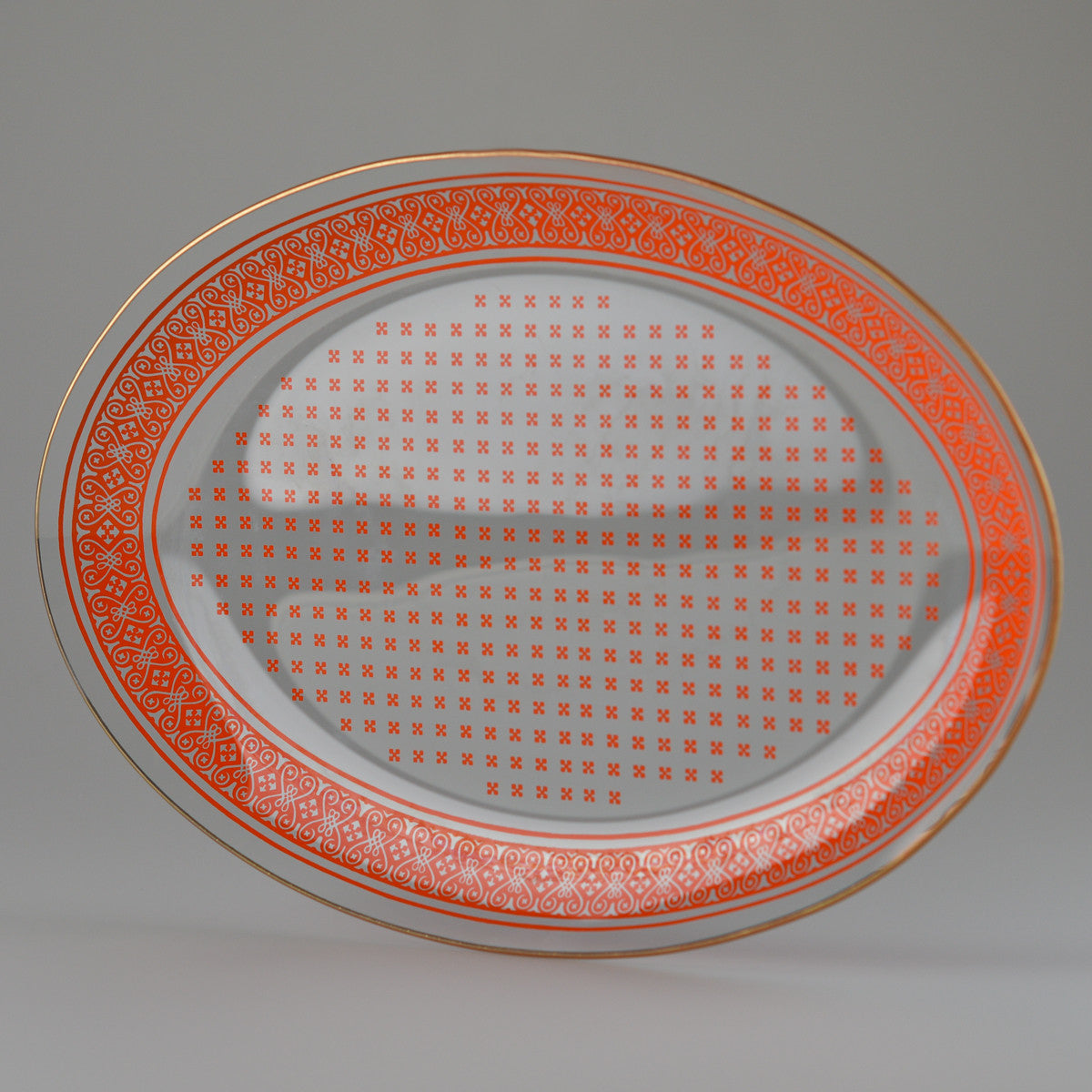 1960’s Oval Glass Serving Tray