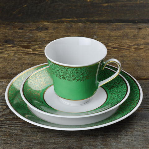 1960’s Green Weimar ‘Harmony Series’ Tea Cup Trio