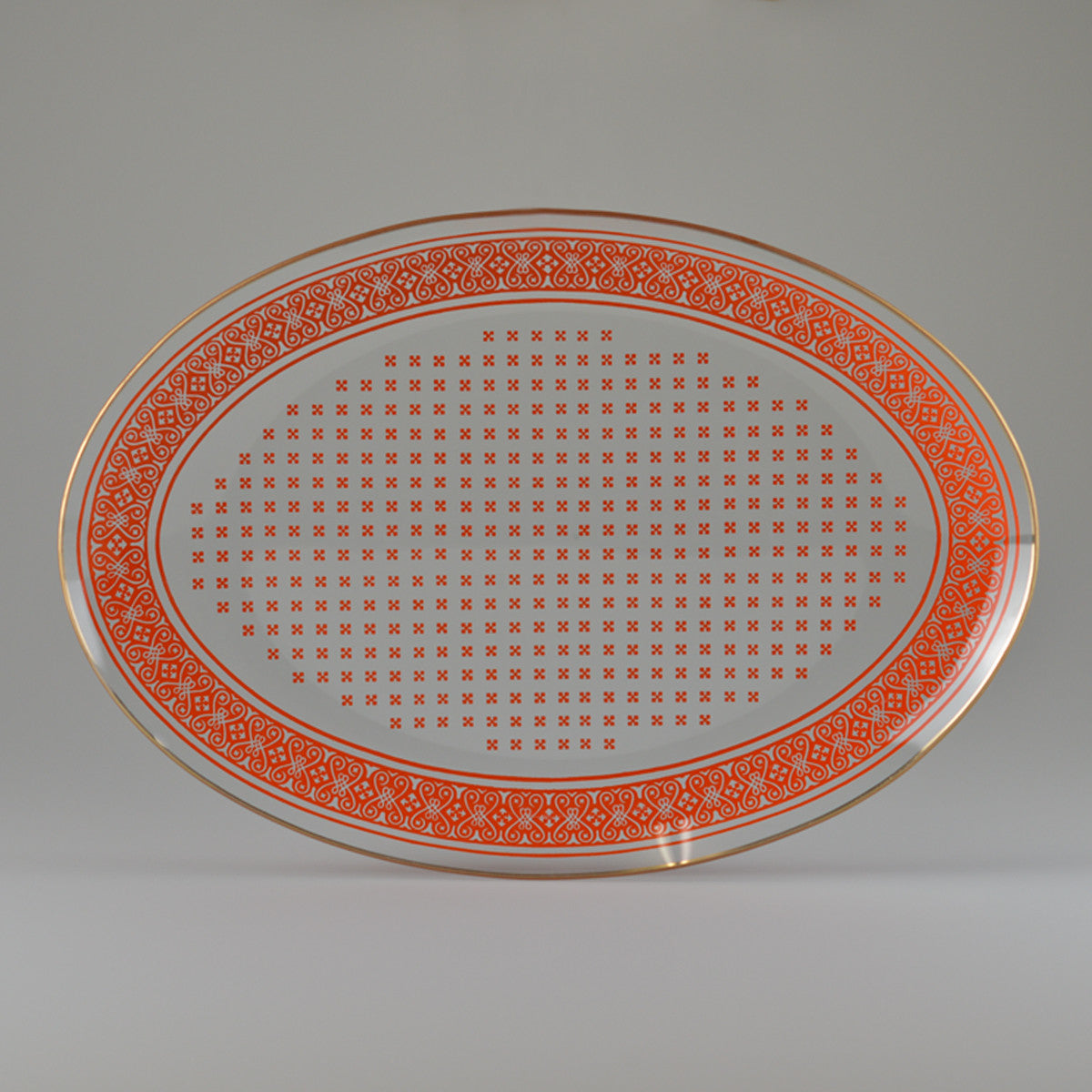 1960’s Oval Glass Serving Tray