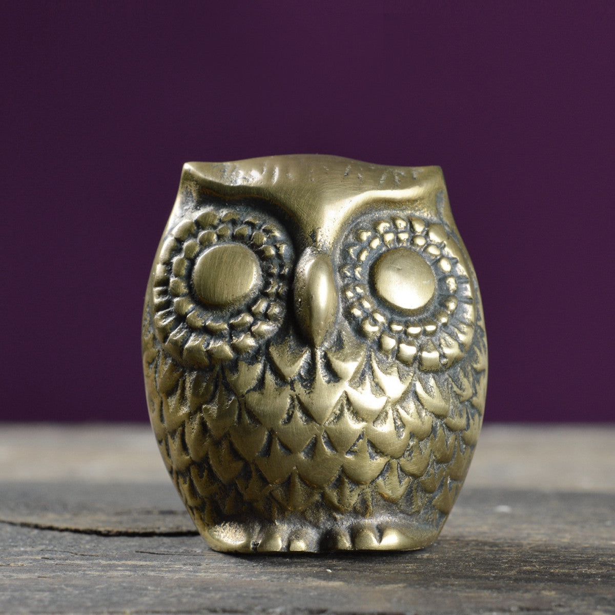 Vintage Brass Owl Paperweight