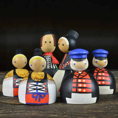 1960’s Traditional German Folk Wooden Dolls