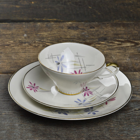 1950’s Mitterteich Tea Cup Trio