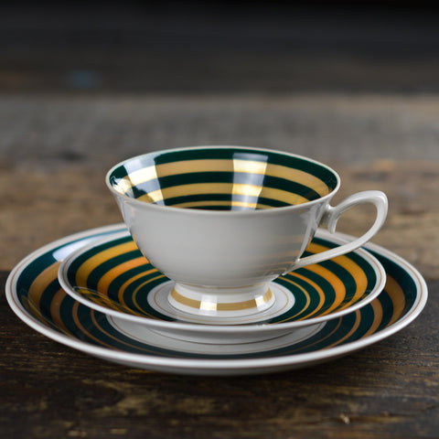 1960’s Lettin Stripped Tea Cup Trio