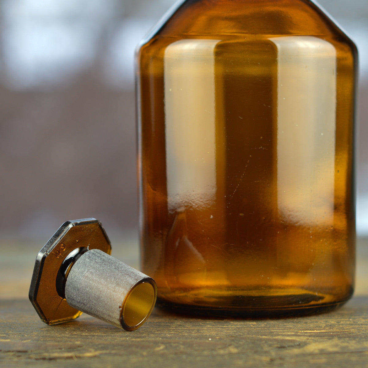 1930’s - 1940’s Apothecary Jar with Hexagon Stopper