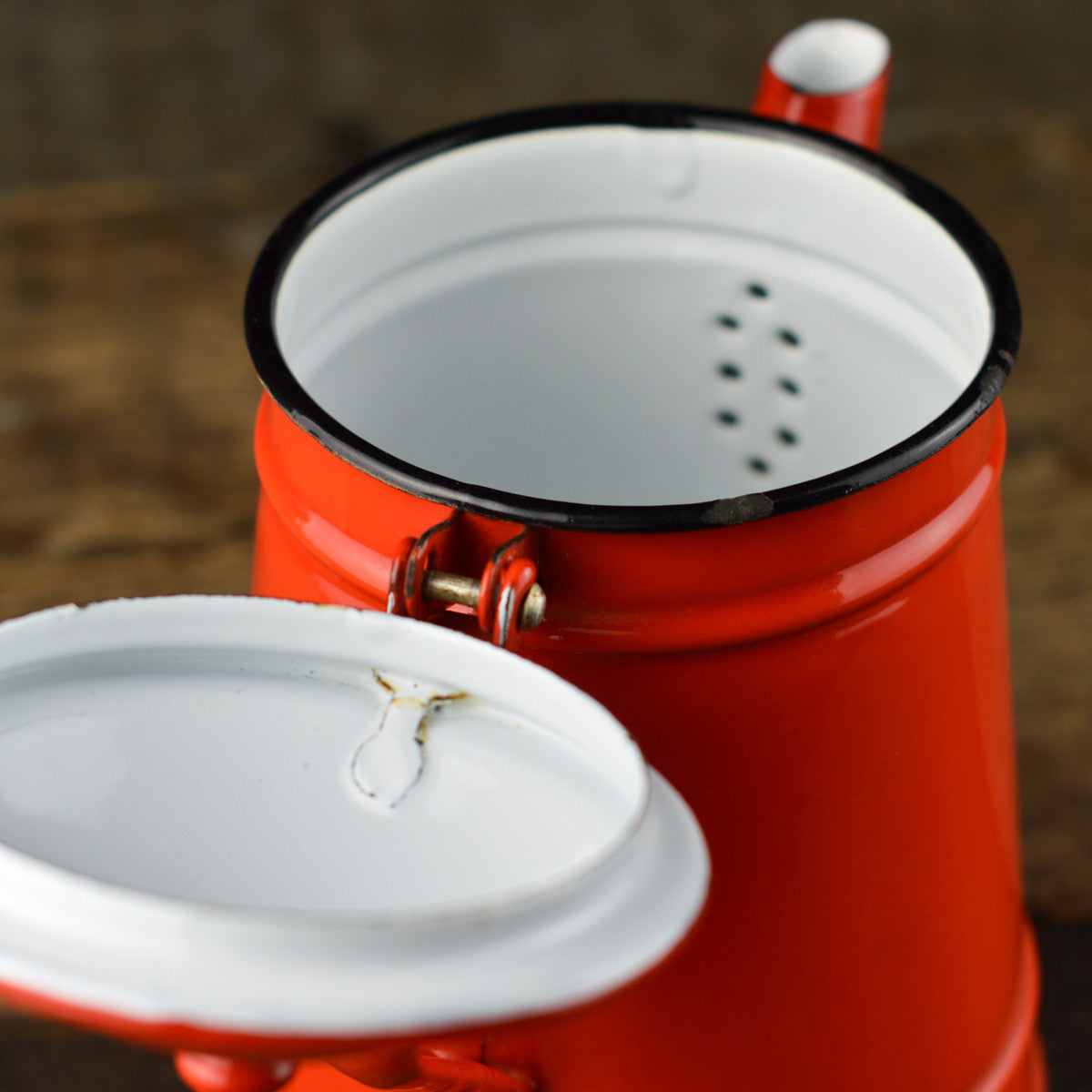 Vintage Red Enamel Coffee Pot