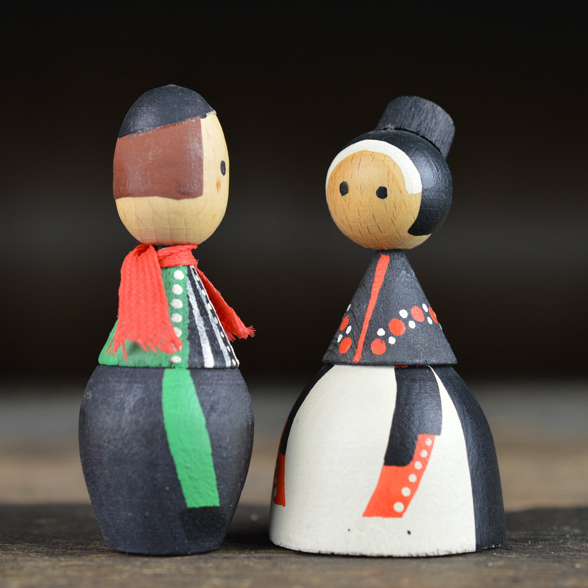 1960’s Traditional German Folk Wooden Dolls