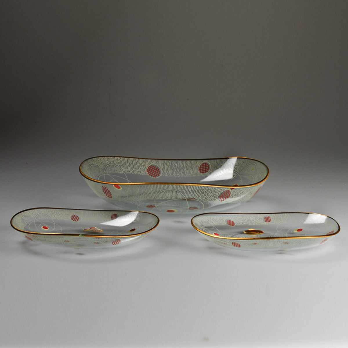 1950’s ‘Sputnik’ X3 Glass Serving Dishes