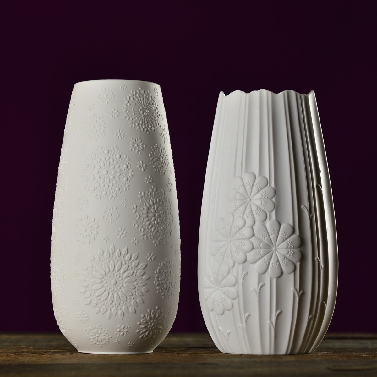 1970’s Kaiser Floral Bisque Relief Vase