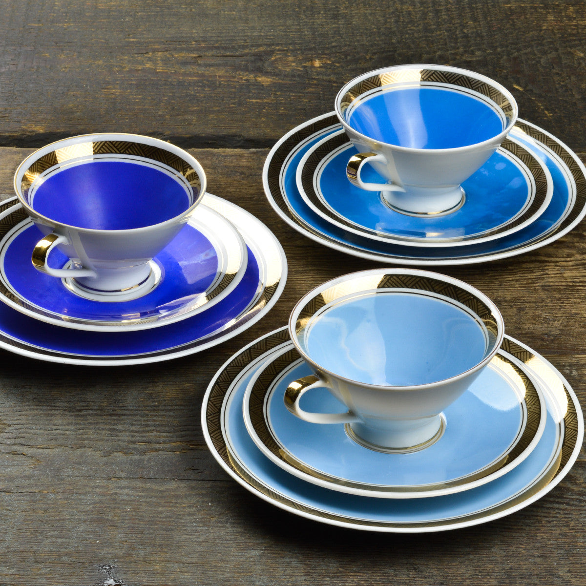 1960’s Gehren Baby Blue Tea Cup Trio